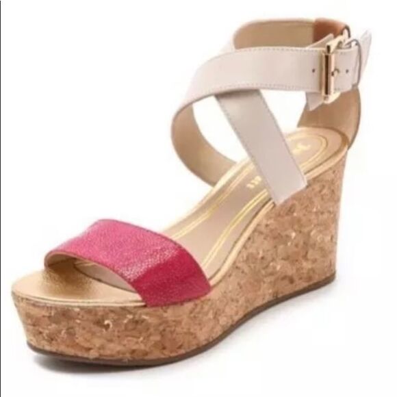 Juicy Couture Cork Wedges Pink Sz 9.5 New 90’ Y2K - Picture 1 of 5